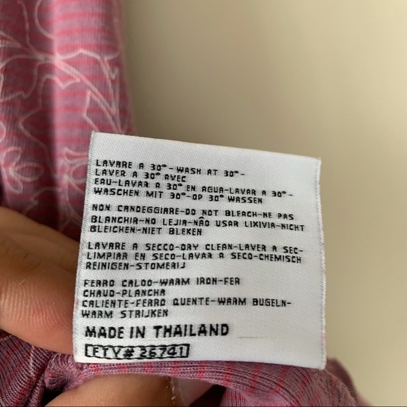 Robe Di Kappa Tank Top Spaghetti Strap Stripe Floral Purple Size Small - Picture 6 of 6